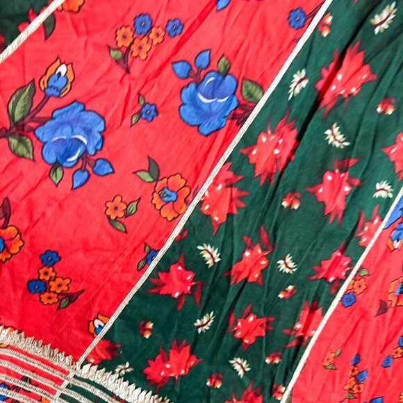 Wide Leg Multicolour Super Wide Leg Palazzo Floral Ethnic Style Pants M - Picture 11 of 12